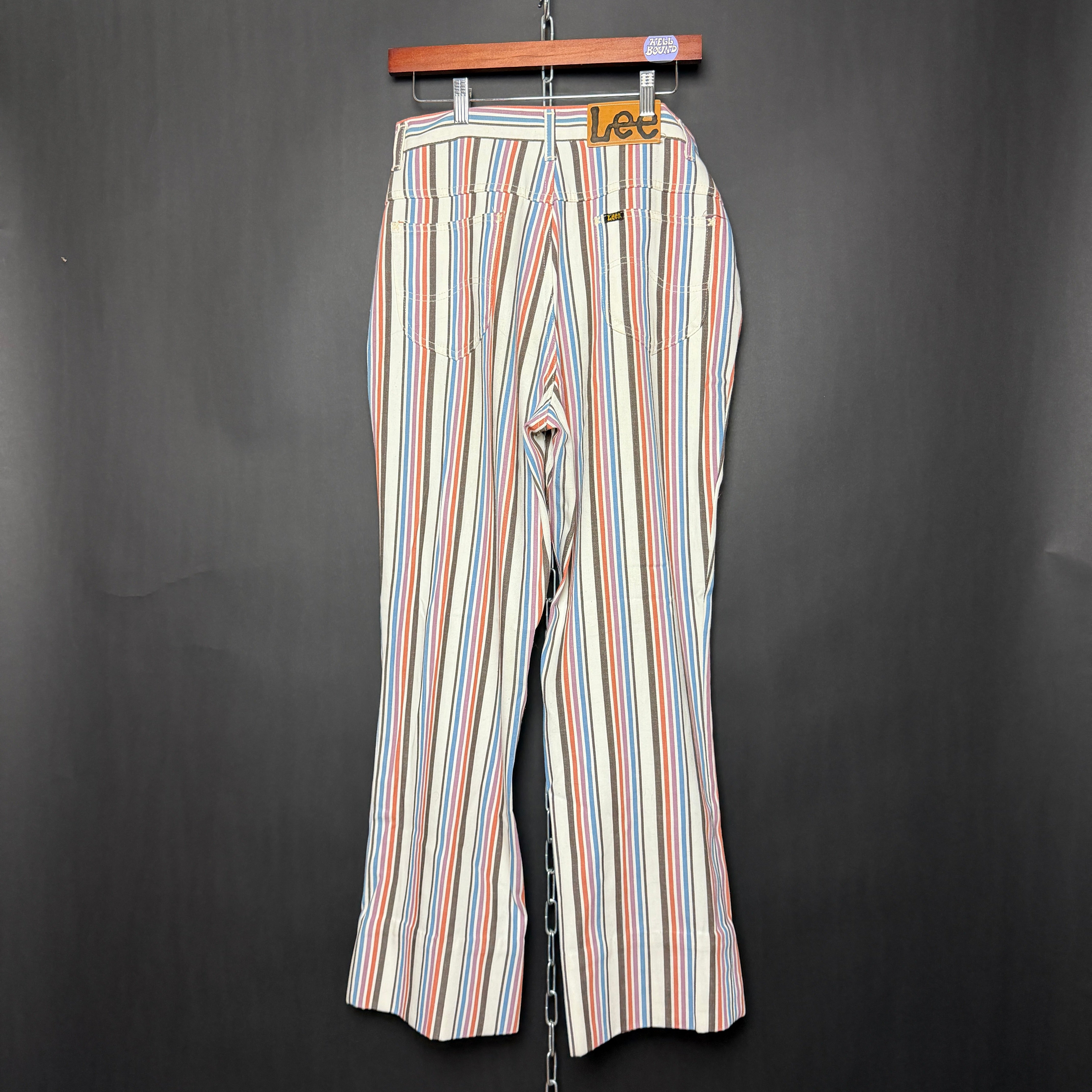 70s Lee Striped Stretch Jeans – Vintage High Waist Flares