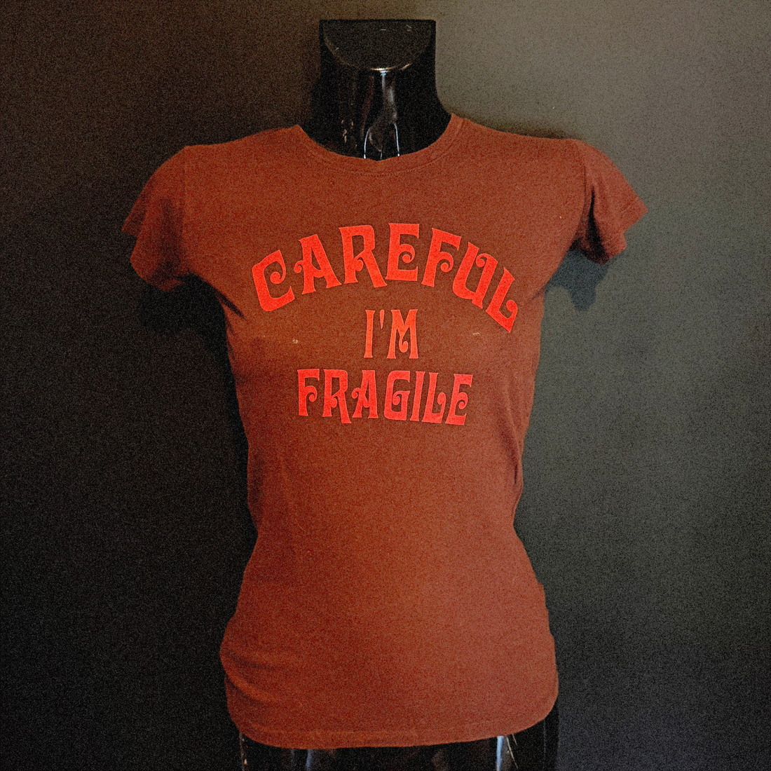 Careful, I’m Fragile Cap Sleeve Tee – Cocoa Brown